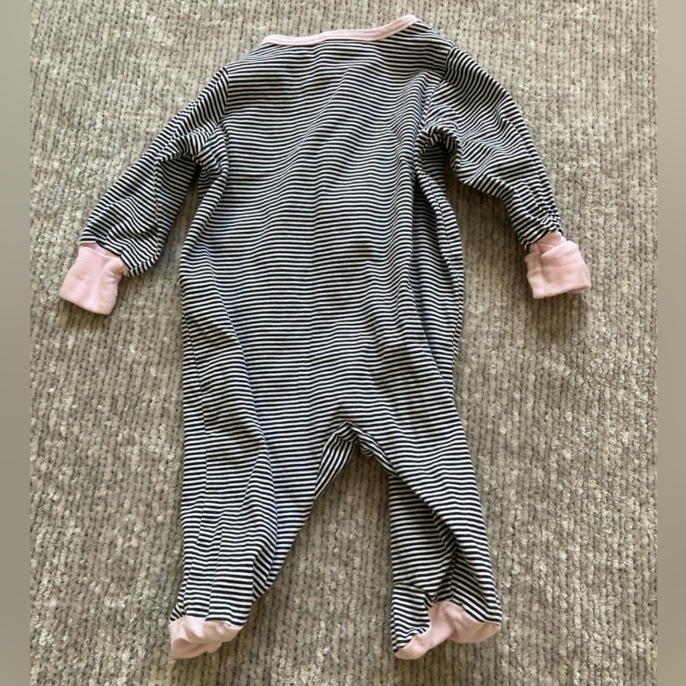 Gerber Bunny Footie Pajama Lot Newborn Spring Cotton Stripes Soft Sleeper - Picture 8 of 10